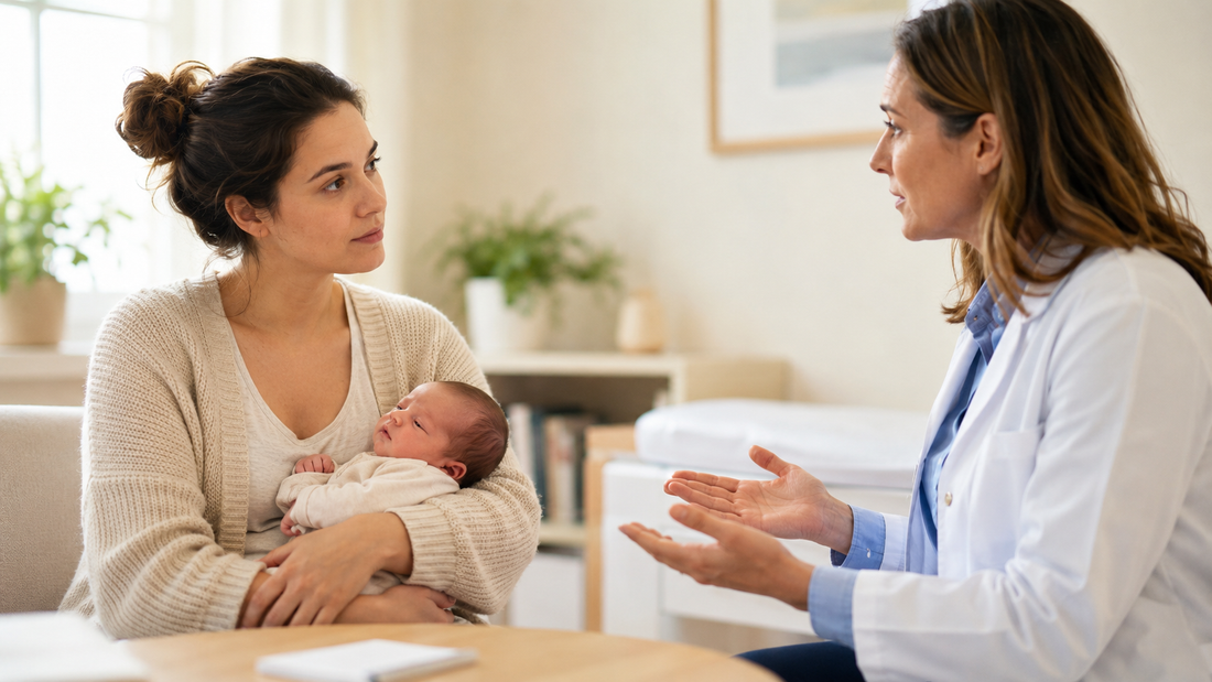 Mother and baby consultation in a clinic